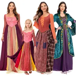 Hocus Sarah Sanderson Cosplay Fantasia Costume Dress for Adult Women Roleplay Mary Winifred Sanderson Halloween Carnival Suit