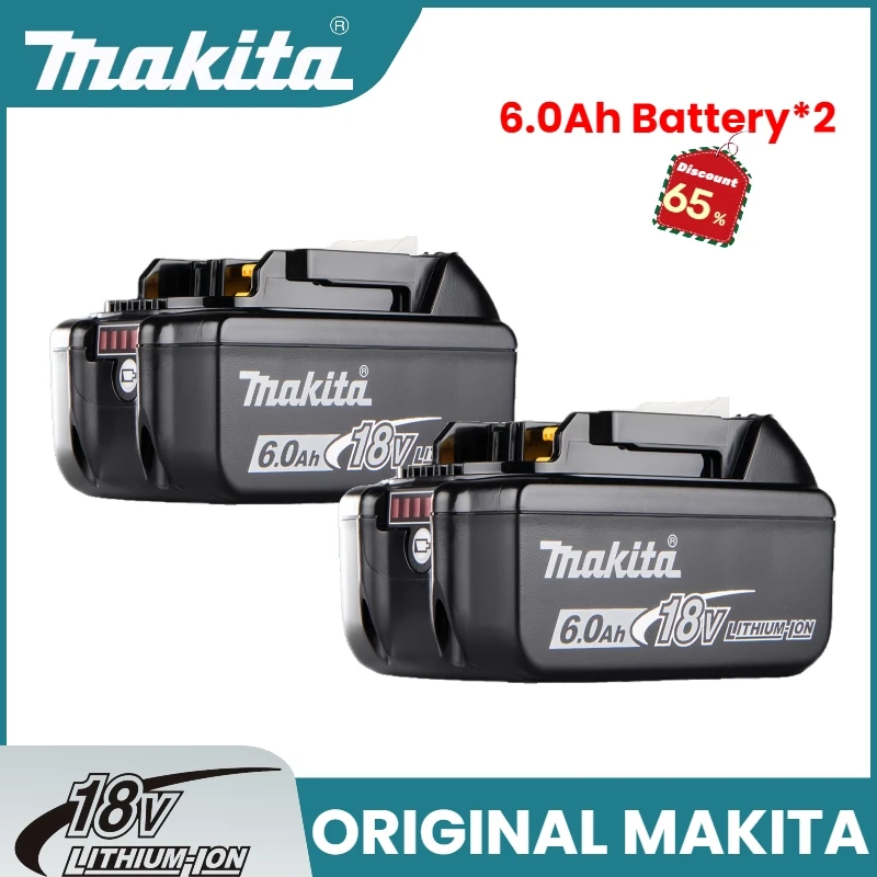 

Original Makita 18V Battery, 6.0Ah li-ion battery for Makita drill DDF487 DTD173 DGA404 DTW300 DJV182 HR140Z replacement battery