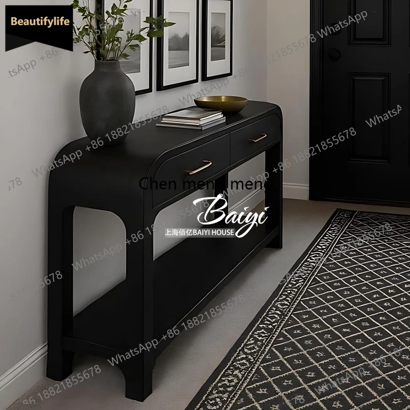 

A139 French entrance cabinet Solid wood entrance table Against the wall Floor storage table Entrance rack