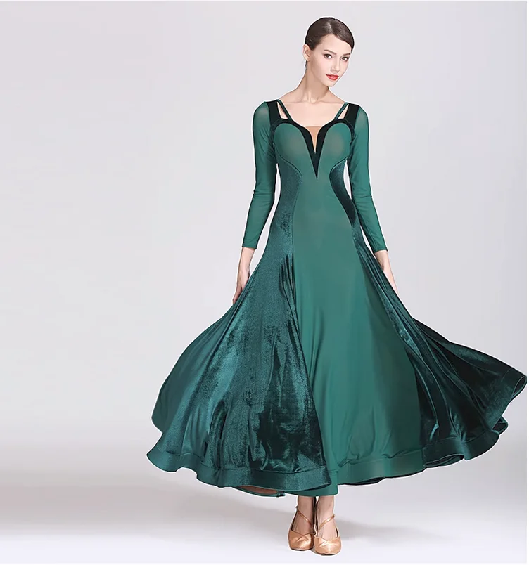 Бархатное Новое современное танцевальное платье