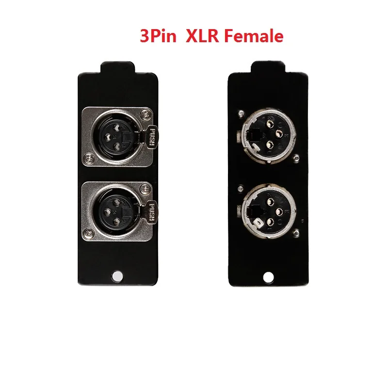 Módulo de enchufe macho y hembra XRL de 3 pines, función dinámica, adaptador de señal de audio, doble cabezal Canon, módulo de caja de toma de tierra