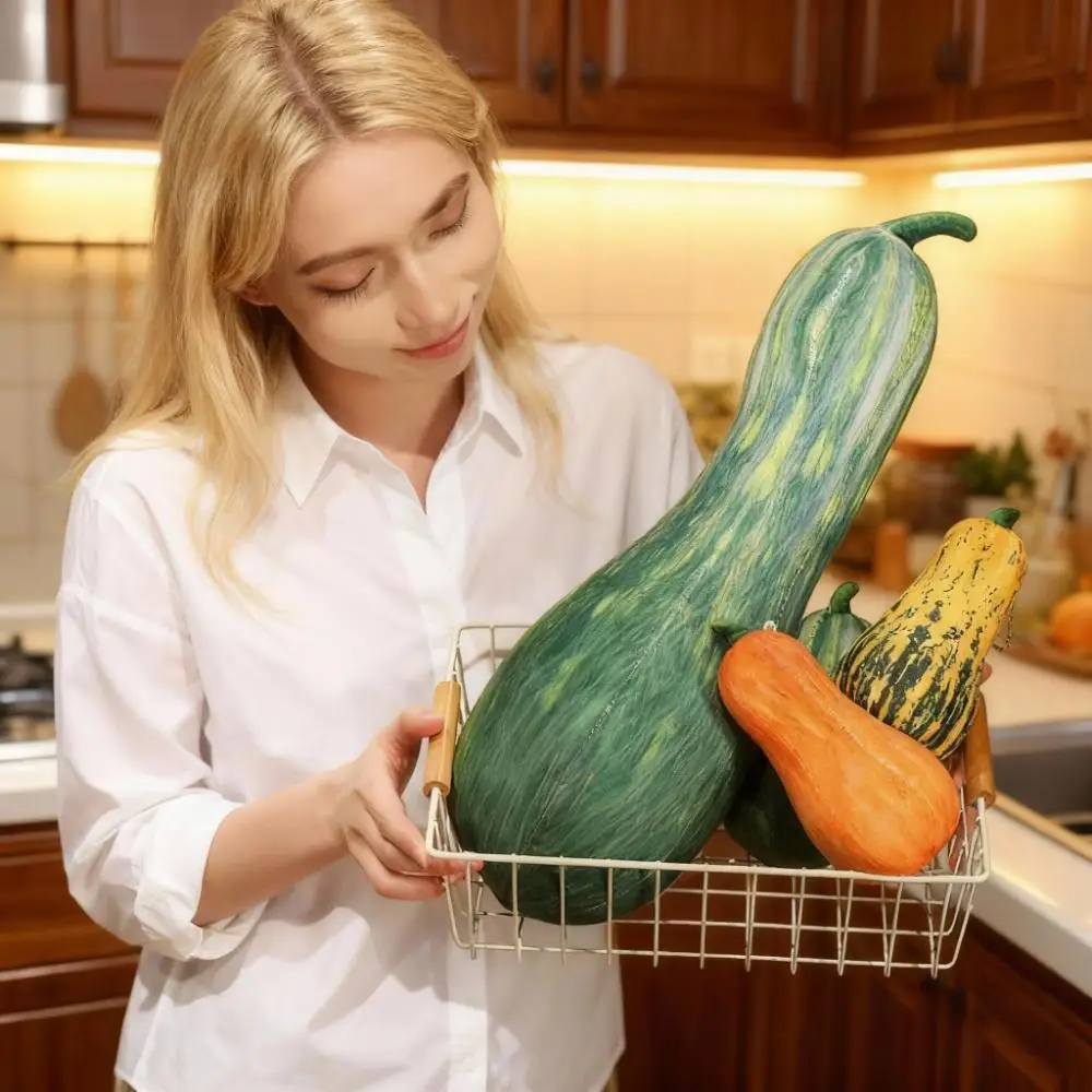 واقعية طويلة اليقطين ألعاب من نسيج مخملي المفاتيح النوم عناق وسادة برتقالي أخضر اللون لطيف محشوة الخضار ديكور المنزل طفل صبي الهدايا