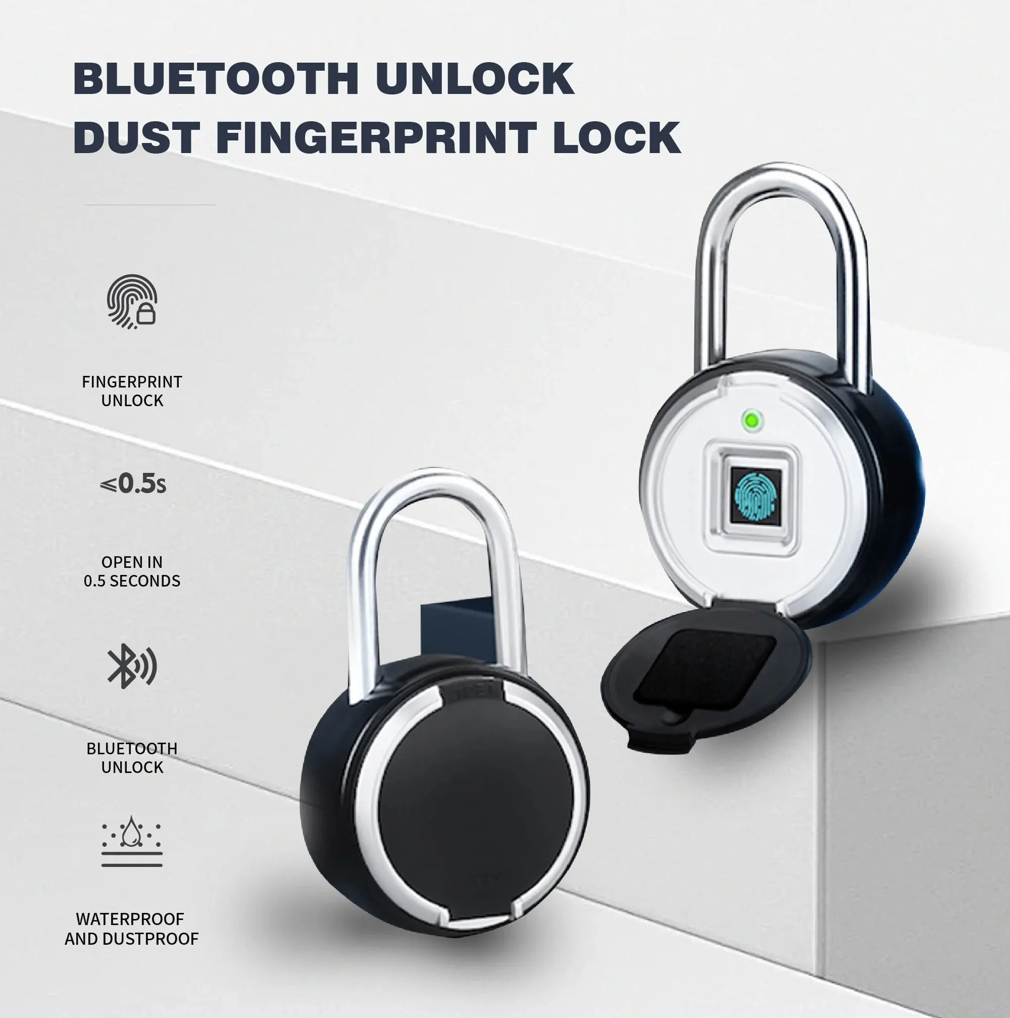 BOZZYS Tuya Fingerprint Lock Household Lock Mobile Remote Authorization Bluetooth Unlock Zinc Alloy Electronic Lock Waterproof