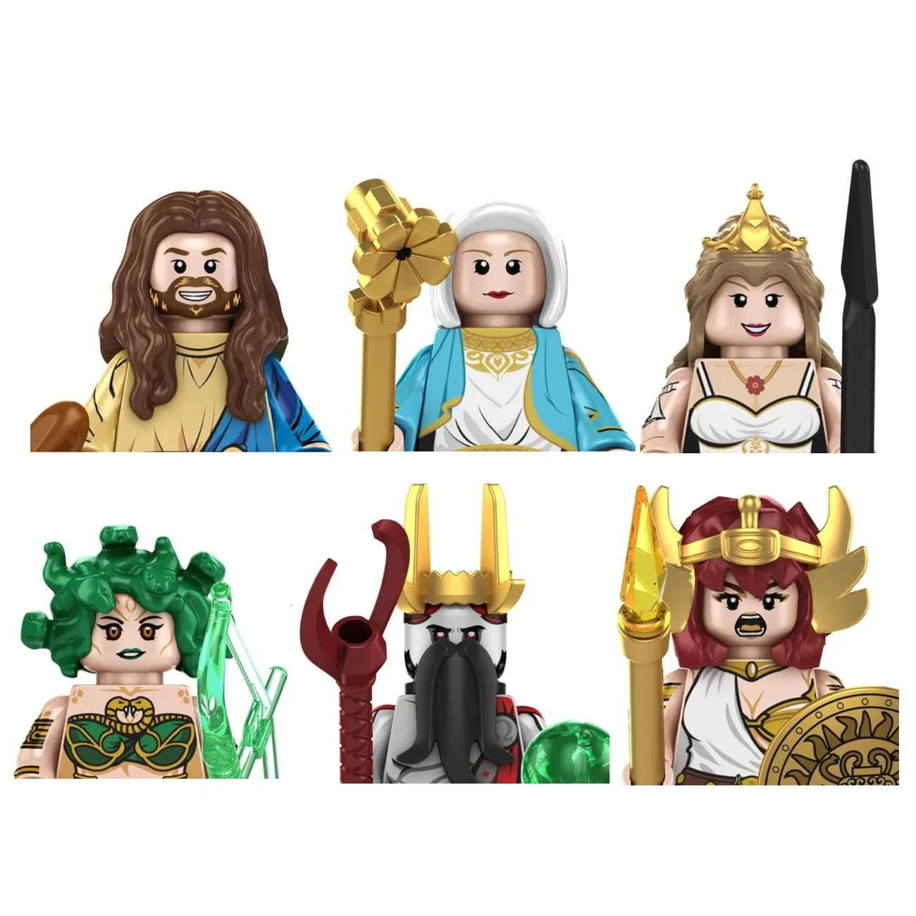 TP1044 Greek Mythology Medusa Poseidon Zeus Building Blocks Jesus Hades Athena Mini Action Figure Toys