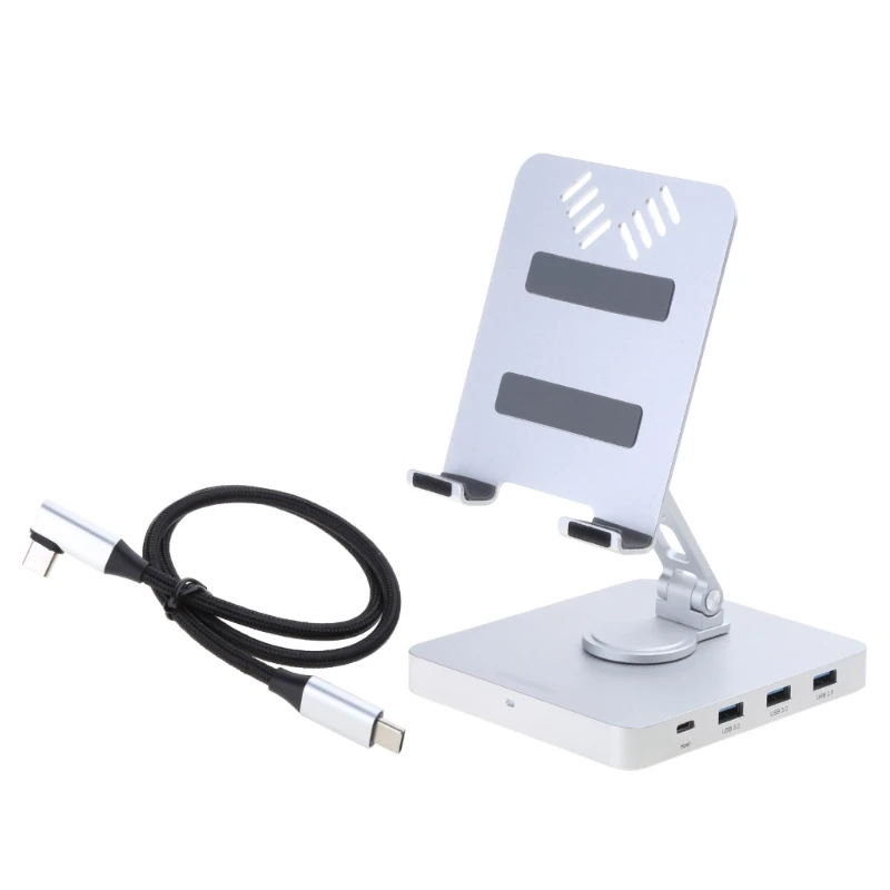 Estación acoplamiento tipo Hub 11 en 1/Hub 10 en 1 PD100WSoporte plegable giratorio para portátil