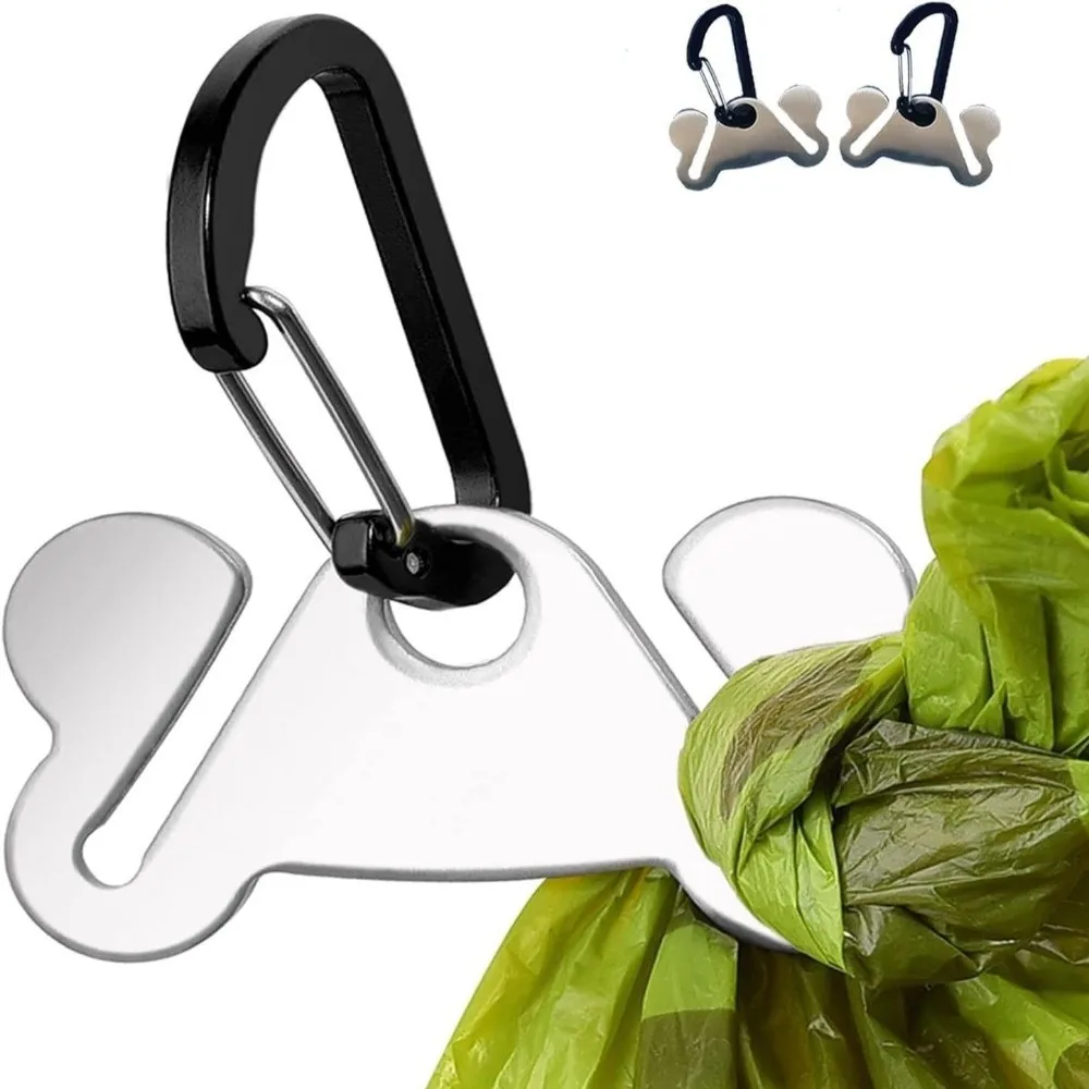 Stainless Steel Poop Bag Holder With Clip Cleaning Supplies Dog Accessories Carrier Carrier Design Hands Free Holder Dog Walking