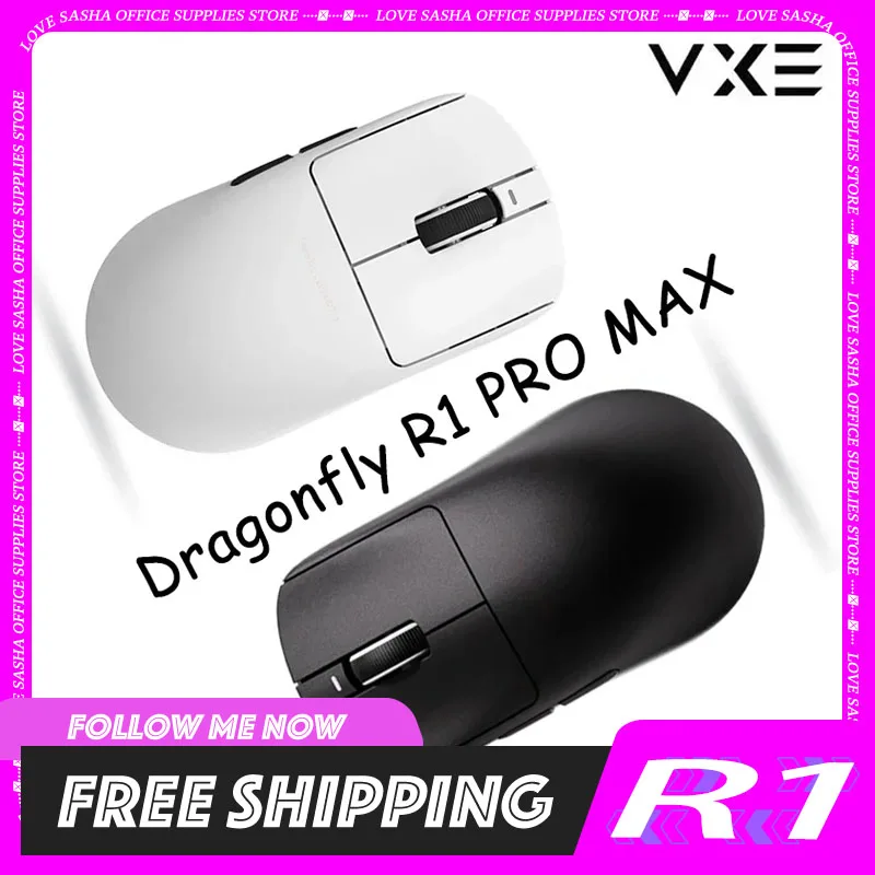 VGN VXE Dragonfly R1 PRO MAX Bluetooth Mouse Gaming Mouse Rechargeable Gamer Paw3395 Lightweight Customized Wireless Mouse Espor