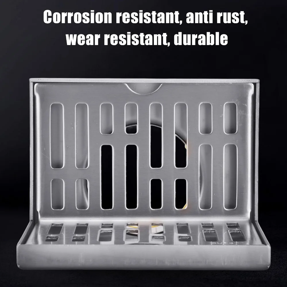 SUS304 Stainless Steel Floor Drain L-Shaped Structure Fits 2.95 Inch Pipe Side Floor Drain Side Outlet Right Angle Wall Drain