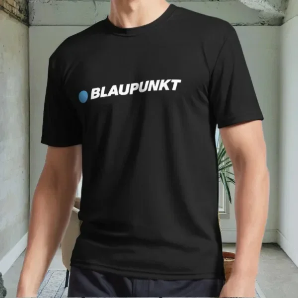 New BLAUPUNKT White A Active Logo Men's Black T-Shirt  Funny  Size S to 5XL