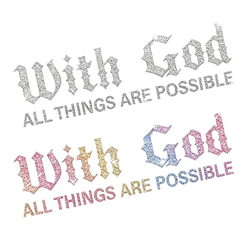 New WITH ALL THINGS ARE POSSIBLE Car Sticker, Car Styling Decal Classic Automotive Racing Trucks Laptop Decoration