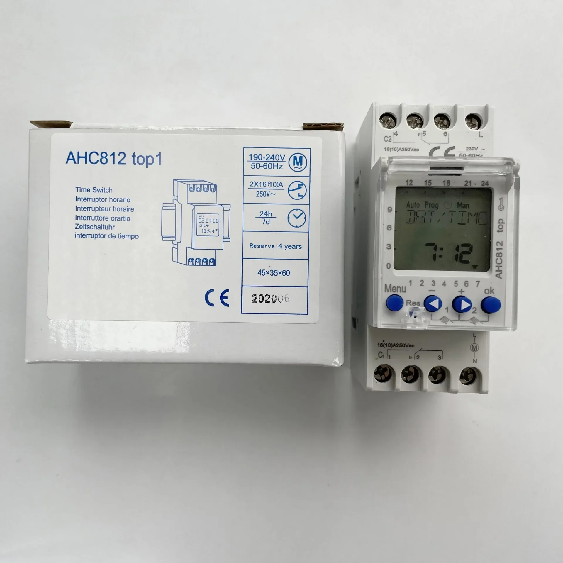 2 Channel Timer Programmable Timing Switch AHC812 Programmable Timing Switch 220V 16A