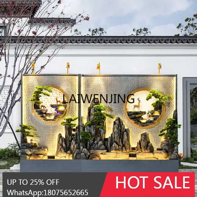 large rockery flowing fountain villa courtyard water curtain wall landscape ornament