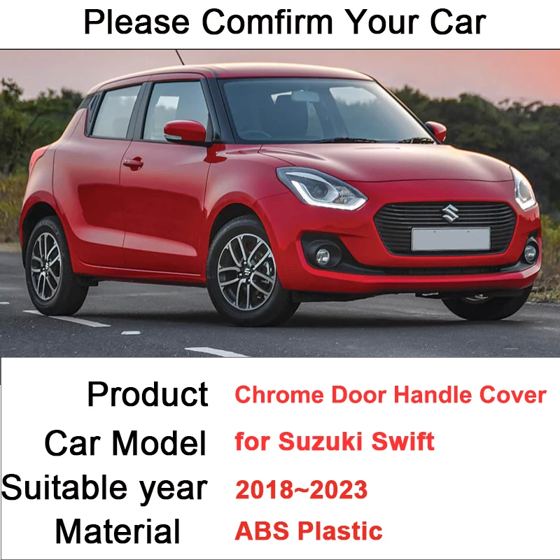 for Suzuki Swift 2018 2019 2020 2021 2022 2023 Car Chrome Door Handle Cover Trim Protection Rustproof Decoration Auto Accessorie