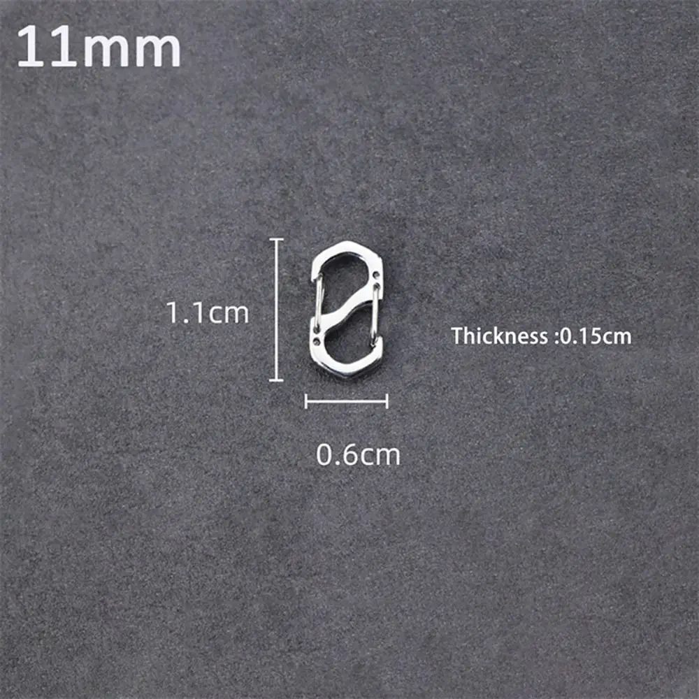 

10PCS Stainless Steel Backpack Buckle S Type Handmade Carabiner with Lock Silver Necklace Clasps Jewelry Accessories