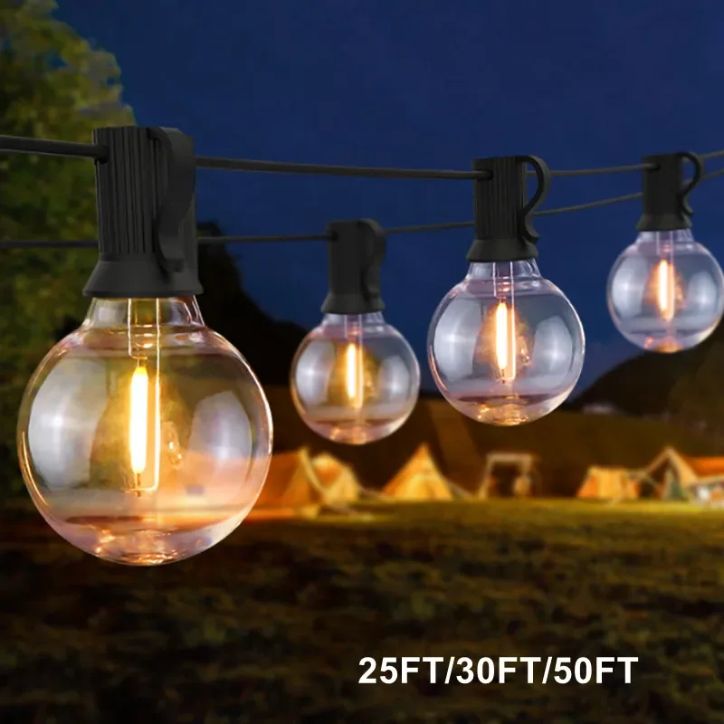 Led G40 Ball String Lights Waterdichte Outdoor Kerstfeest Tuinbol Slinger Bruiloft Decoratieve Straat Patio Sprookjesachtige Lamp