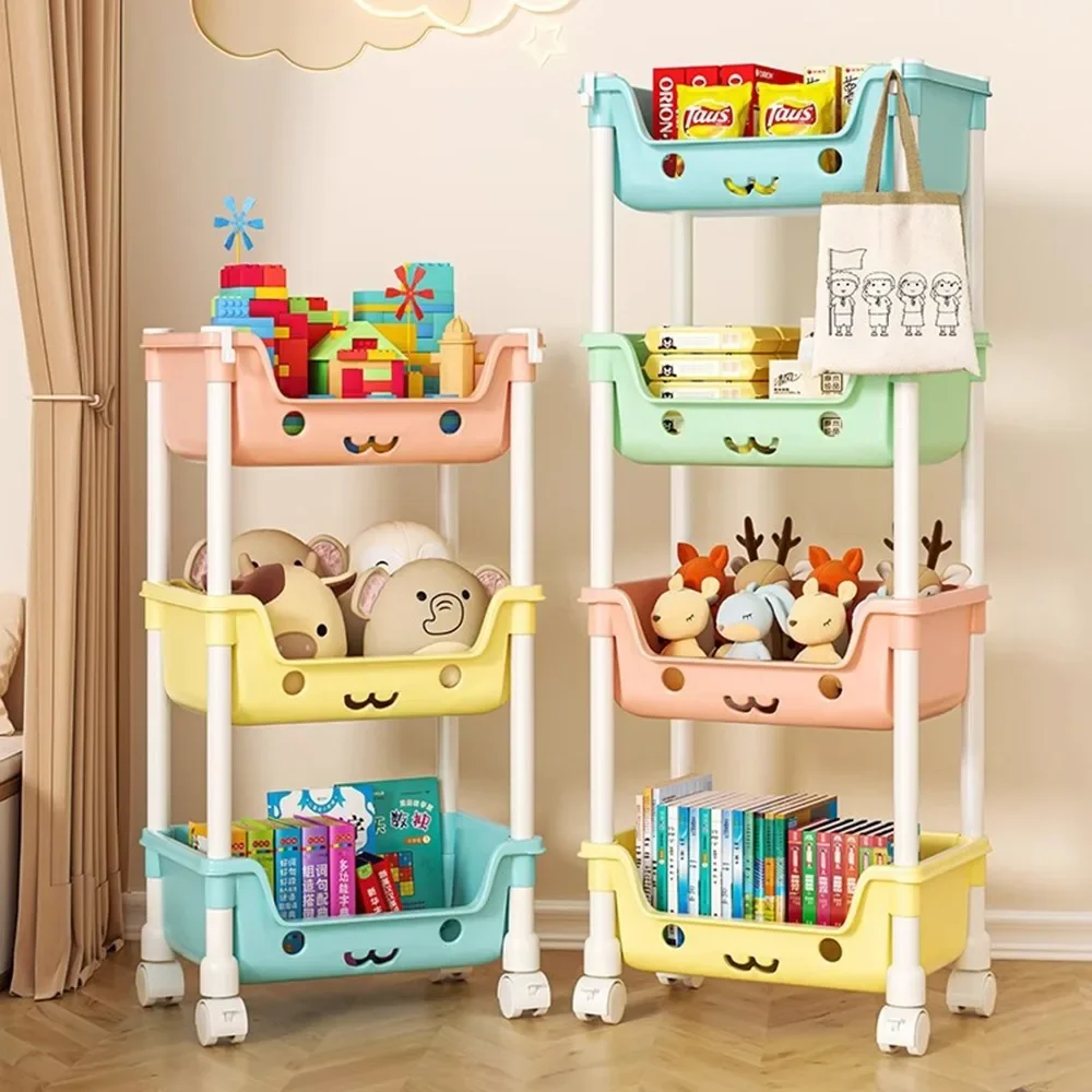 Carrito de almacenamiento de juguetes para niños, estantería para aperitivos, organizador de armario para baño, accesorios de cocina