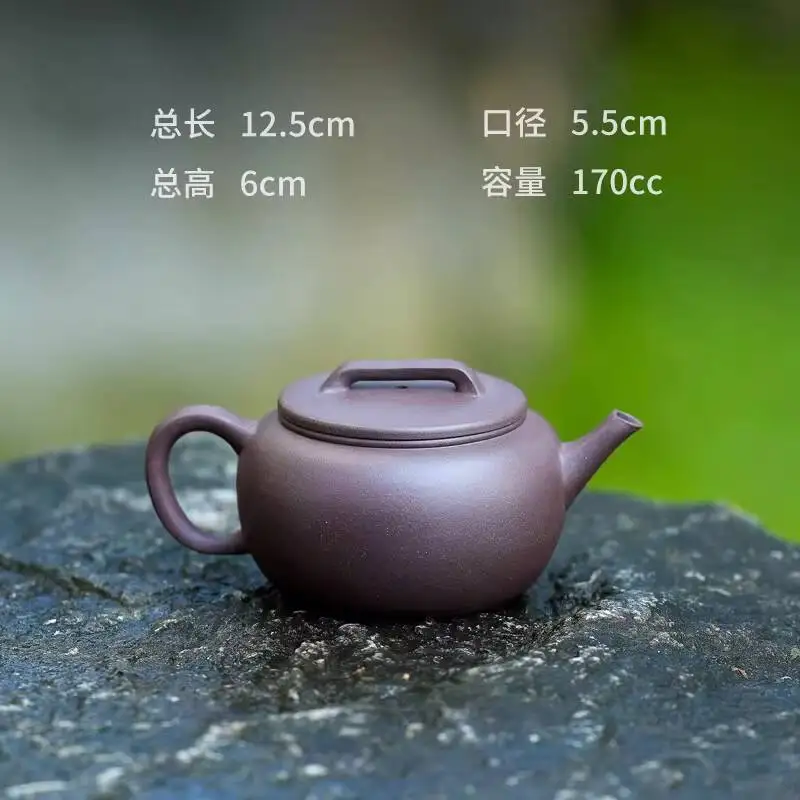[Not Ordinary Teapot]Yixing Original Mineral Purple Teapot Wu Ronghua Handmade Tea Brewing Pot Tianqing Clay Jade Tile 170Cc