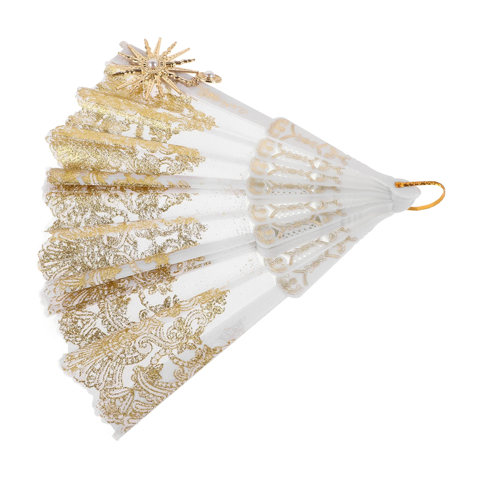 

Vintage Lace Hand Fan Elegant Folding Fan for Wedding Party Dance Props Portable Lightweight Decorative Hand Fans for Women