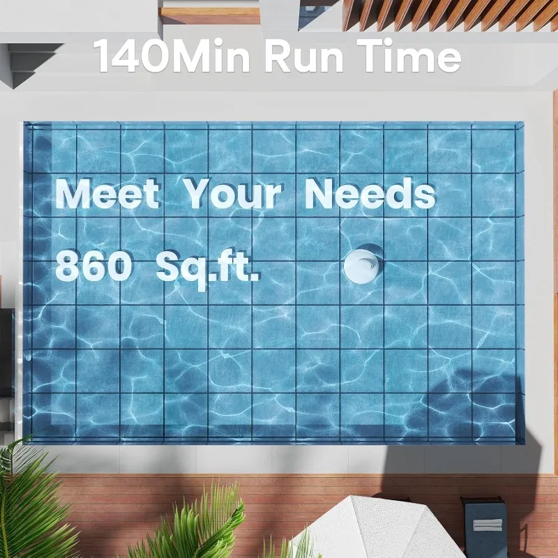 2025 Cordless Robotic Pool Vacuum, Pool Cleaner for Above Ground/Inground Pools - 7500mAh Battery, Lightweight, 140mins Runtime