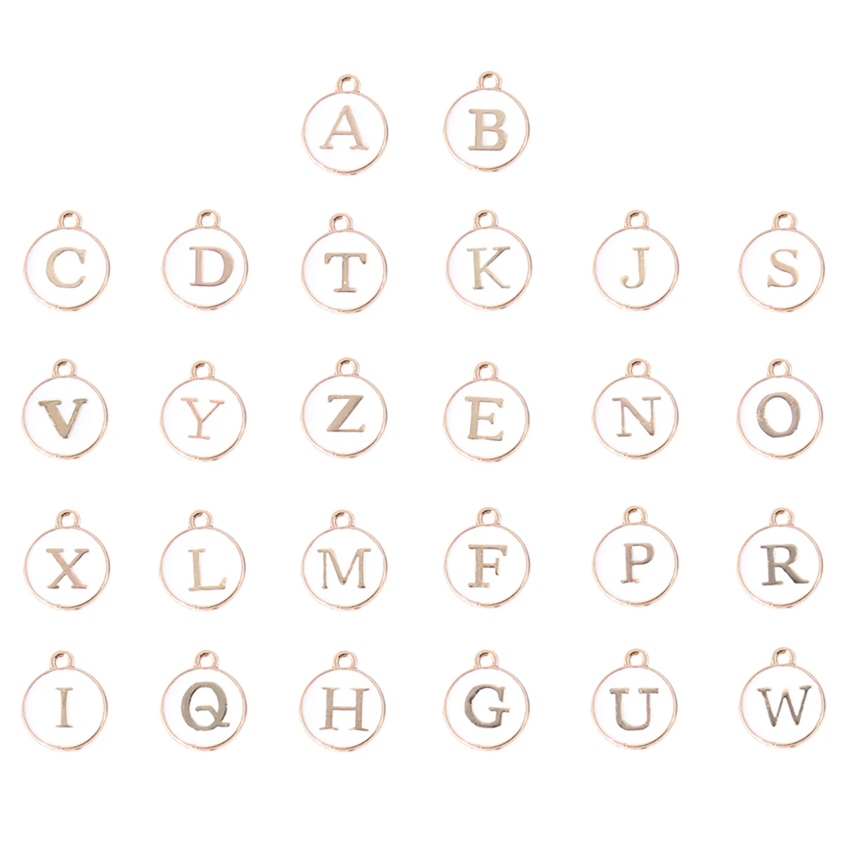 

Alphabet Pendants for DIY Jewelry Making Double Sided Letter Charms Vintage Enamel Alloy Metal Charm Set