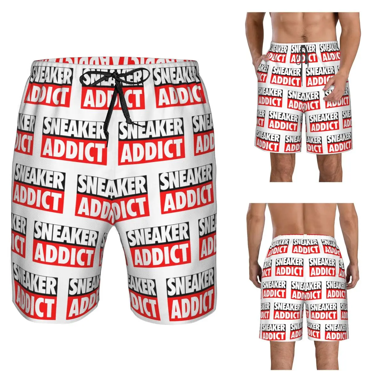 Sneaker Addict Box Trunks Beach Board Shorts Casual Quick Dry Swim Summer Men Pants