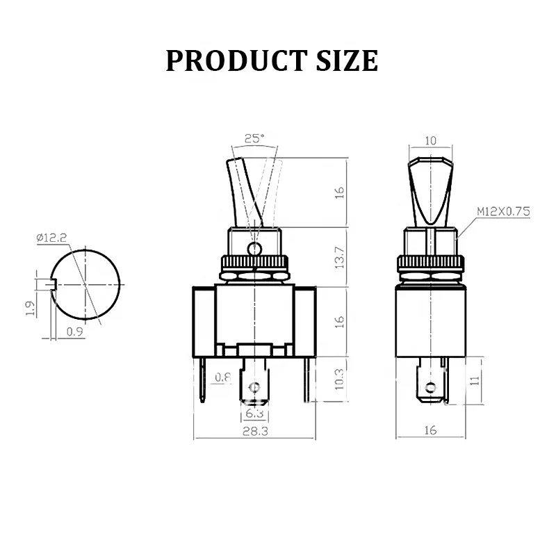 Marine Car Automotive SPST Toggle Switch Control 12V 30A 3 Pin Heavy Duty Auto Toggle Switch LED Lighted For Marine Car