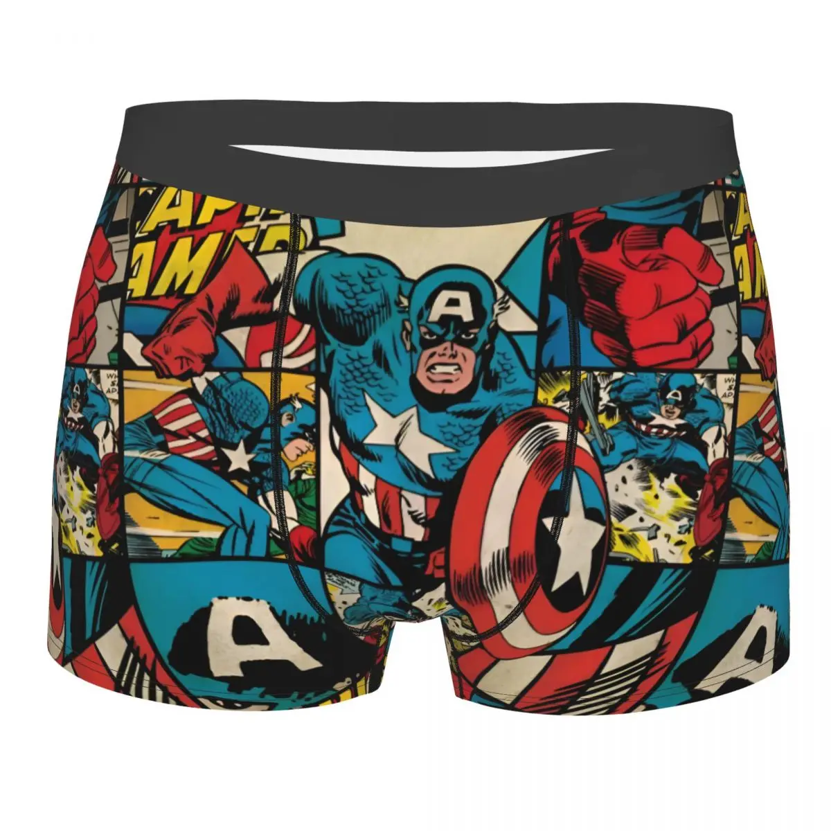 

Custom Superhero Captain America Boxers Shorts Men's Briefs Underwear Cool Underpants