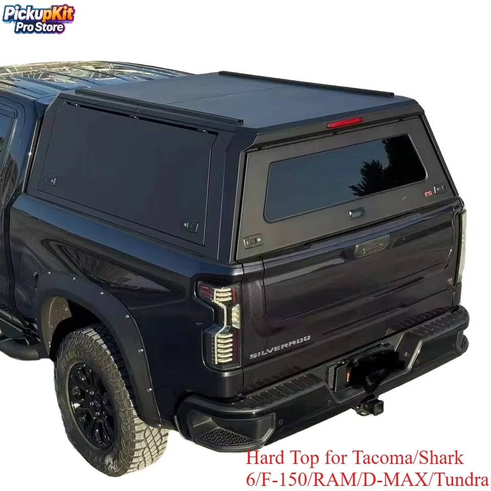 

Aluminum 4x4 Pickup Canopy Lockable Weatherproof Offroad Topper for Tacoma/Shark 6/F-150/RAM/D-MAX/Tundra