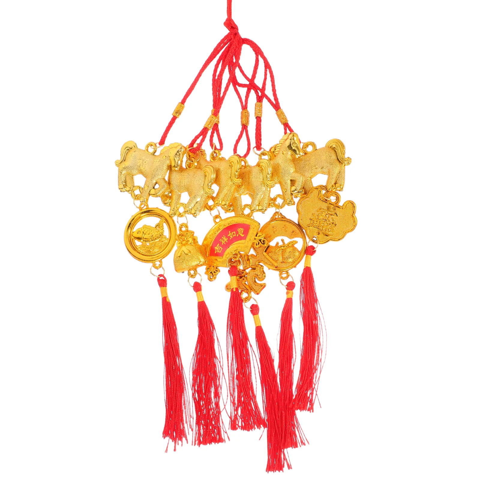 

6pcs Year of The Horse Tassel Ornament Chinese Decorations New Year Charms Lucky Pendant Feng Shui Tree Hanging Home Spring