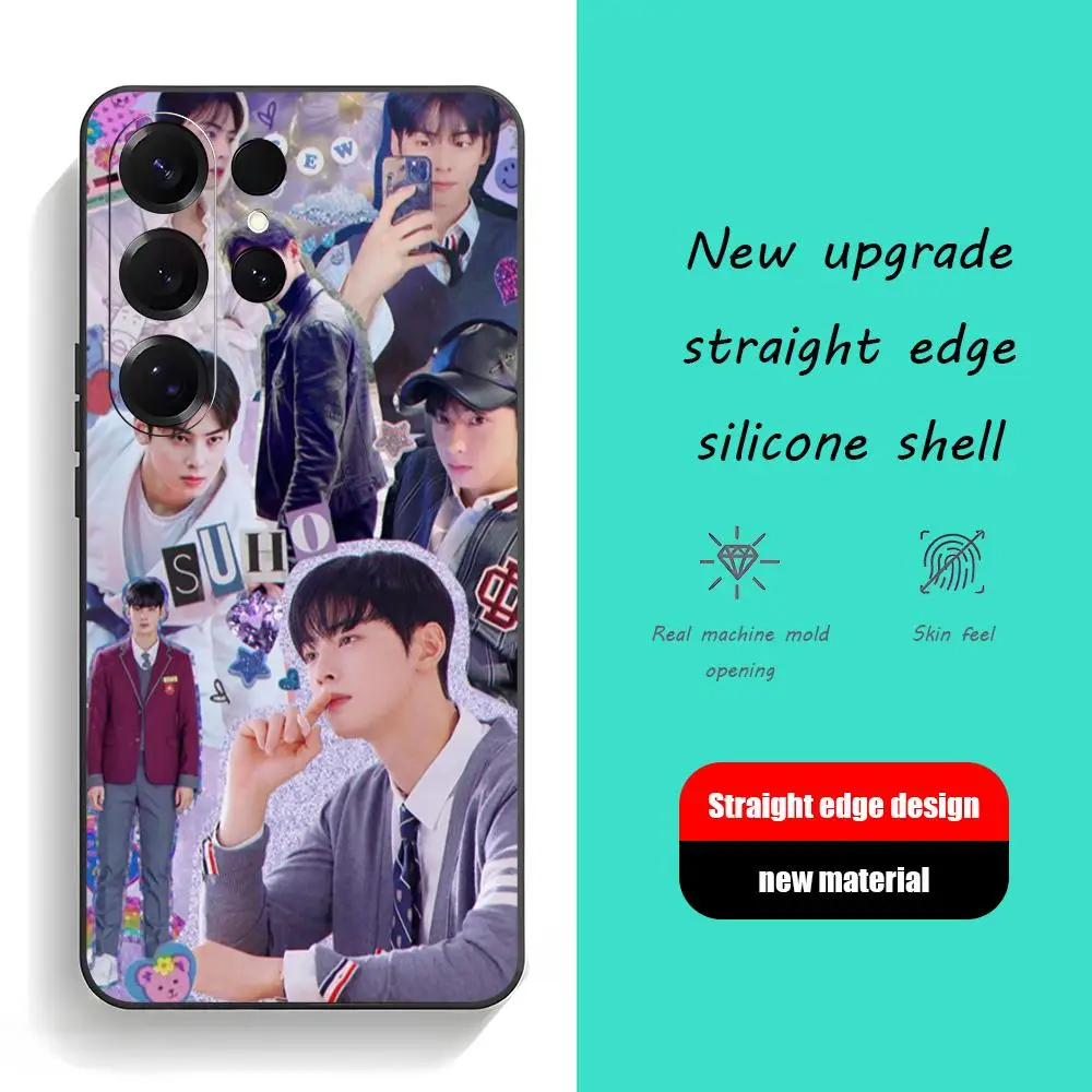 Чехол для телефона Star Cha EunWoo Singer для Samsung Galaxy S25 S24 S23 S22 S21 S20 Plus Ultra Note20, мягкий черный