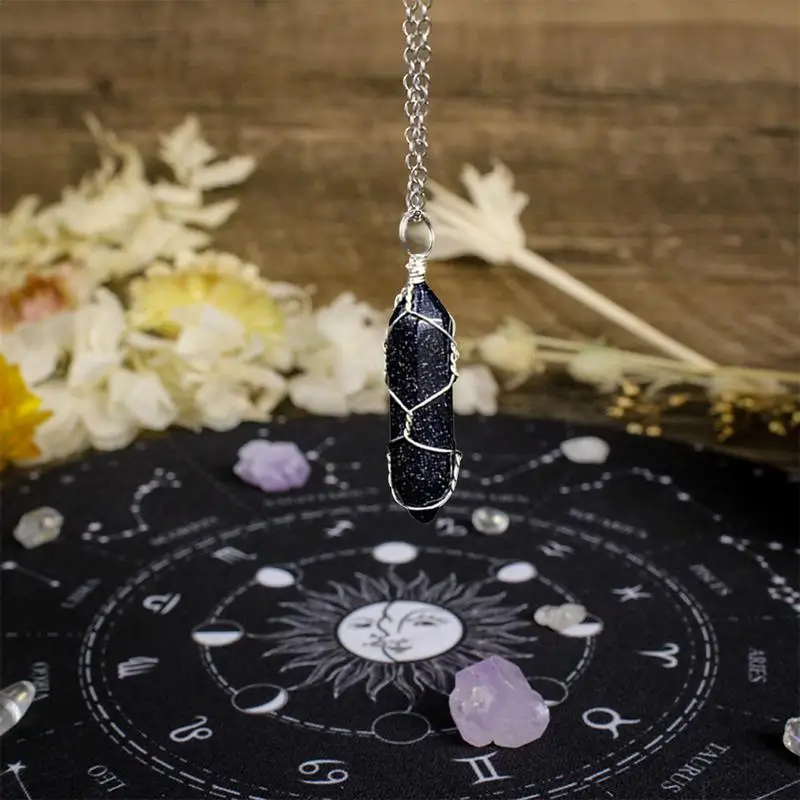 Crystal Stone Necklace Hexagonal Shaped Crystal Necklaces For Women Pendant Necklace For Men And Women Crystal Necklaces