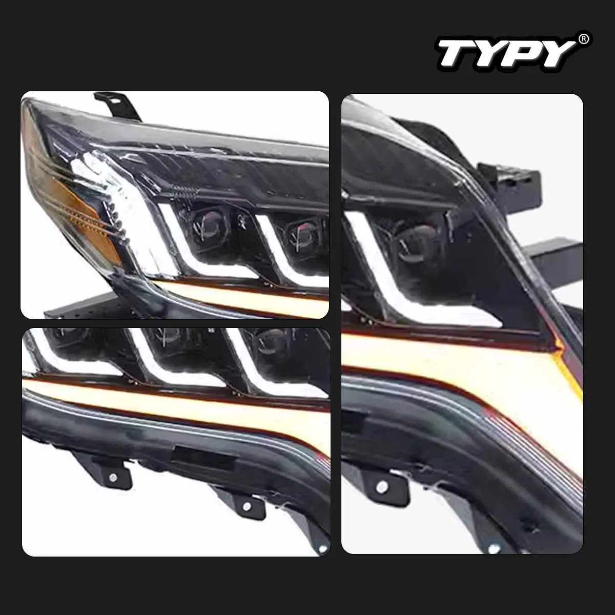 

Автомобильные фары TYPY для Toyota Prado, фары 2014-2017, светодиодные фары для проектора, дневные ходовые огни, автомобильные аксессуары