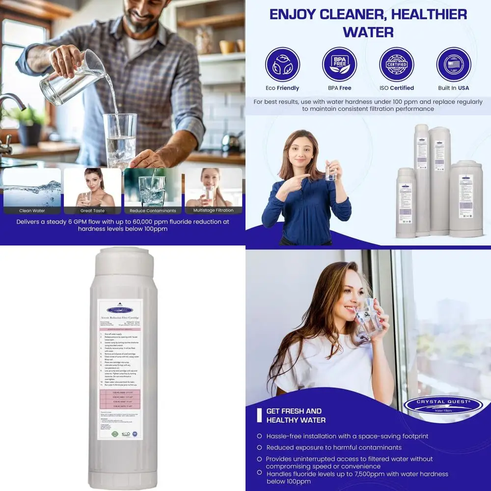 

Arsenic Reduction Water Filter Cartridge - Long-Lasting, Easy Install, High Flow Rate, Enhances Water Quality for Home and Offic