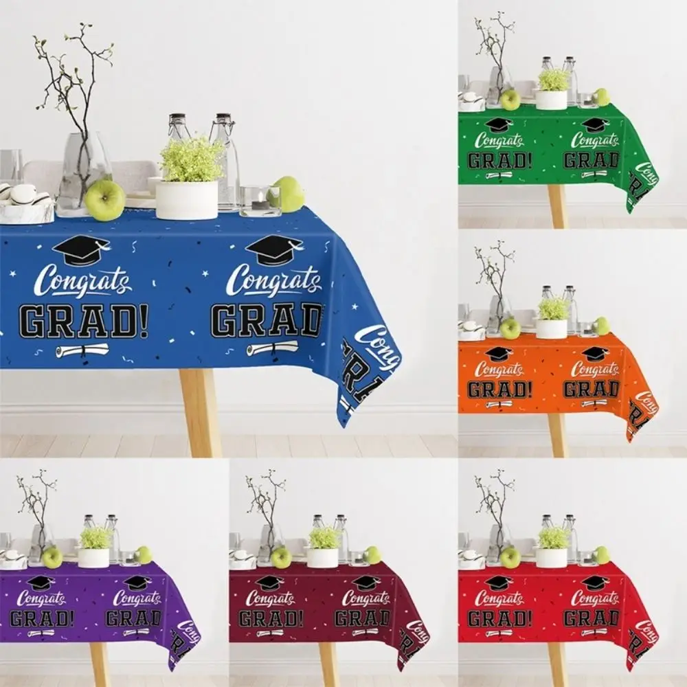 PE Material Graduation Tablecloth Waterproof Plastic Wear-Resistant Congrats Grad Tablecloths Stars Design Diploma Pattern