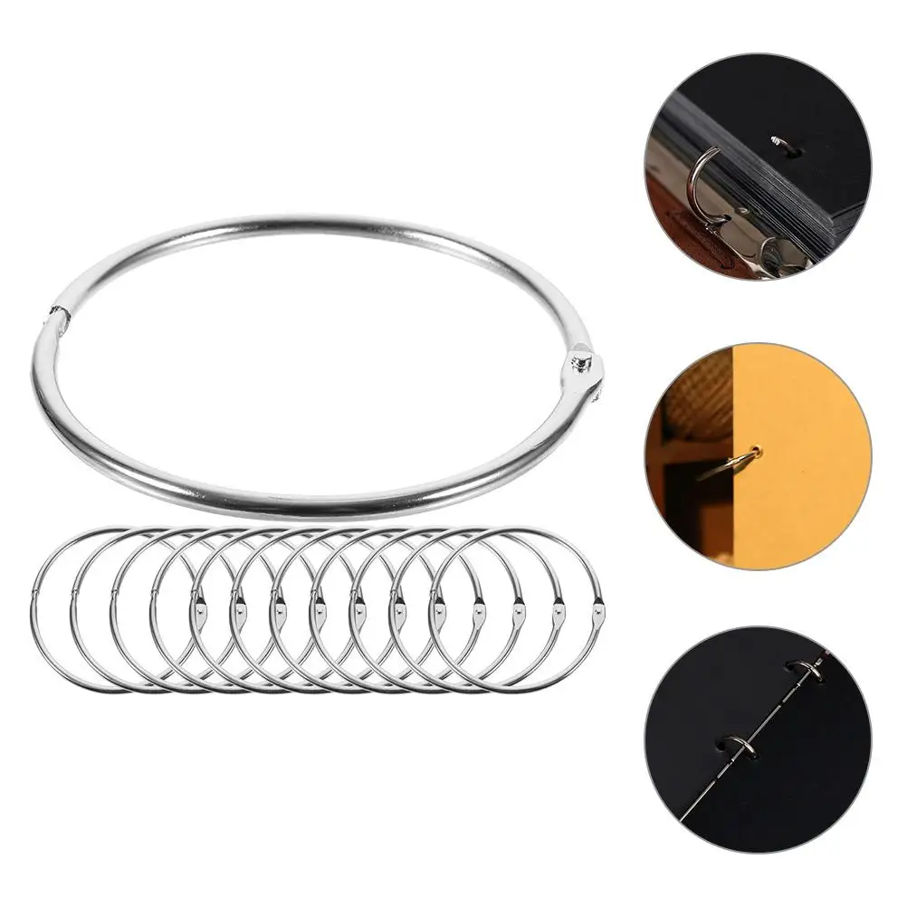 12 Pcs Binder Rings Book Circle Album Card Binding Metal Craft Rings for DIY Notebooks Photo Albums Scrapbooking Flexible