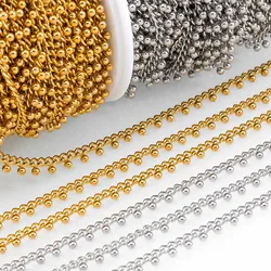 1Meter Stainless Steel 3mm Thick Link Chains Hanging 2.5mm Bead for DIY Men Necklace Bracelet Bag Chain Jewelry Making Wholesale