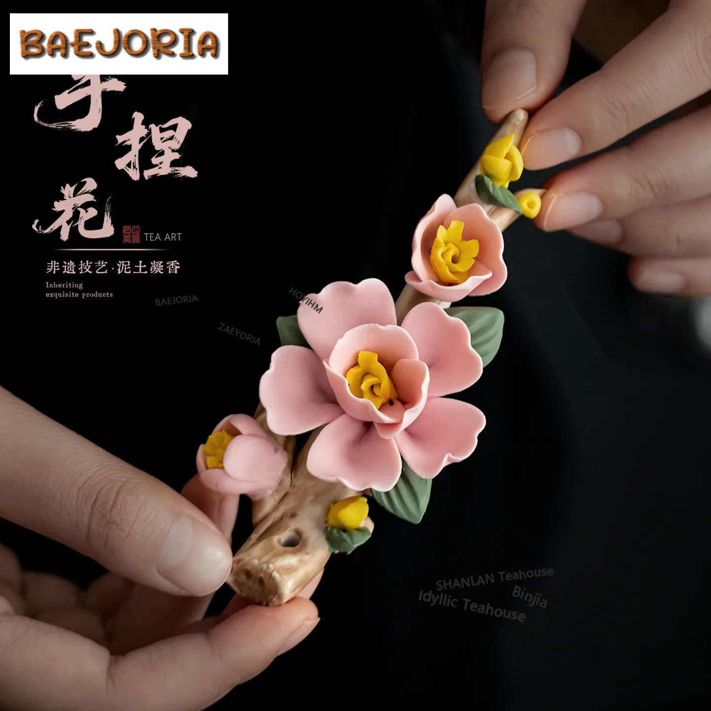 Handcrafted Ceramic Flower Incense Holder Mist Smoking Steamers Incense Burners Consecrate Censer Teaware Accessories Craft Gift