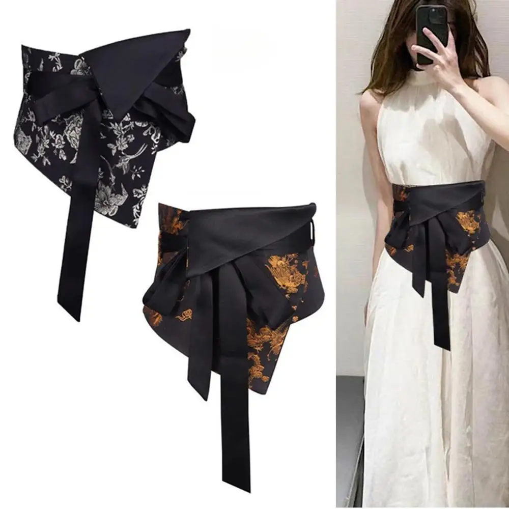 패션 허리 커버 벨트 여성용 허리 조임 코르셋 벨트 트렌디한 일상 장식 자수 밴드 유용한 장식 빈티지 의류 밴드