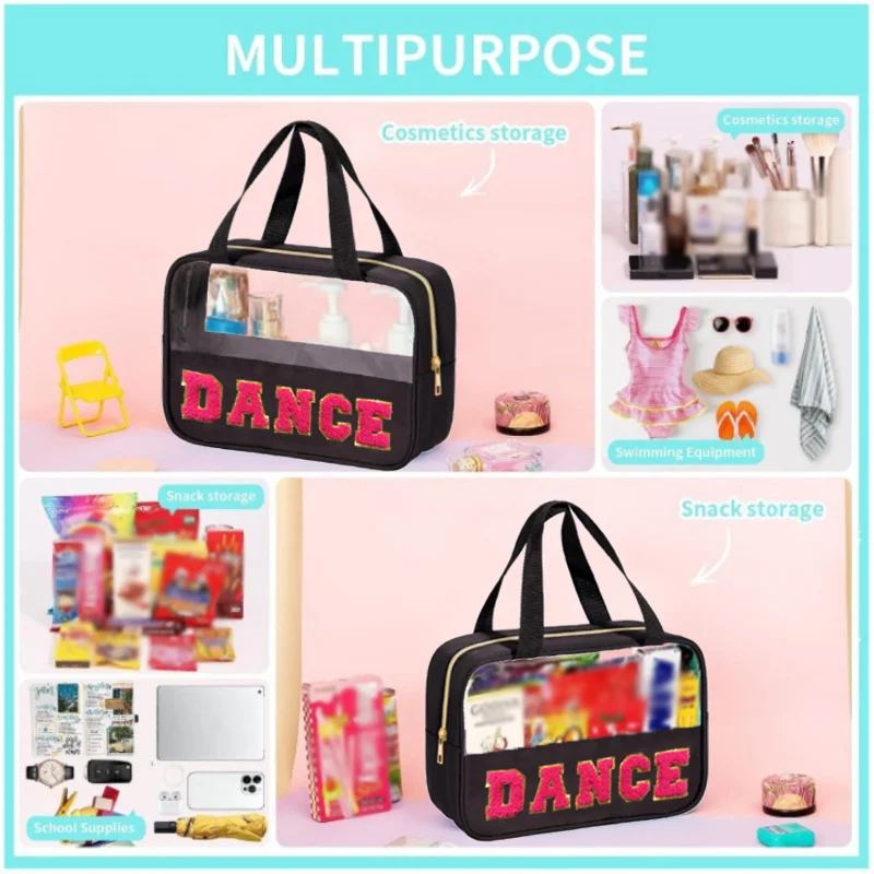 New portable makeup bag Large capacity portable travel storage toiletry bag Waterproof transparent cosmetics storage bag