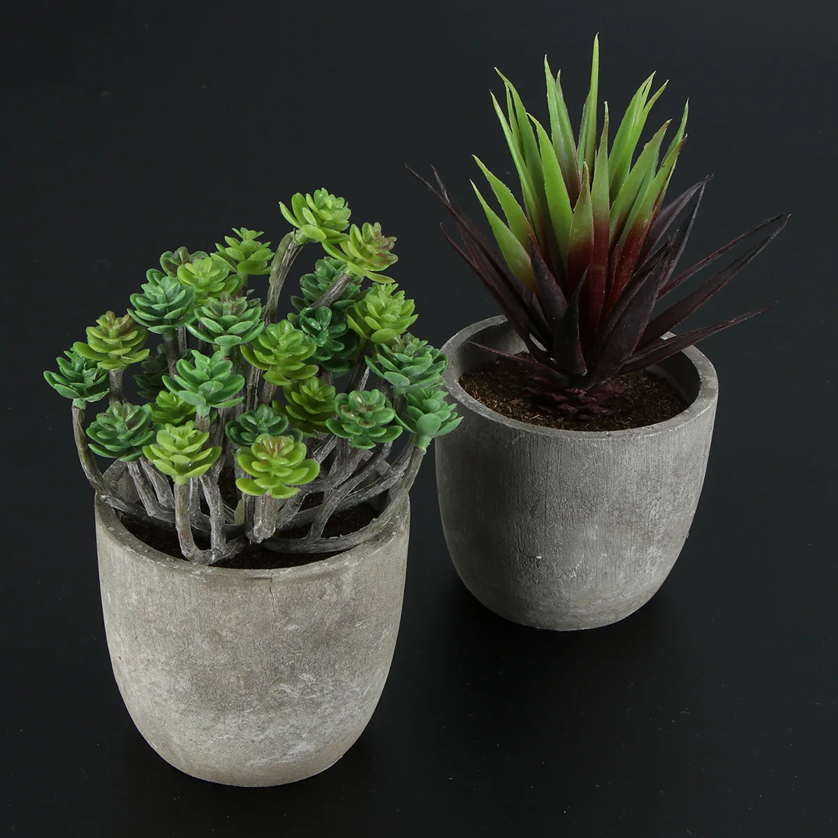 

2 Pcs Artificial Succulent Plants Bonsai Realistic Lifelike Indoor Decor Faux Planters Living Room Bedroom Office Balcony