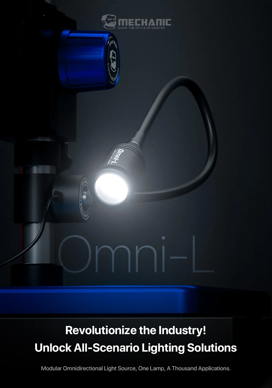 MECHANIC Microscope Universal Light Source Magnetic Base, 360° Freely Retractable and Adjustable Stepless Dimming Ring Light image 3
