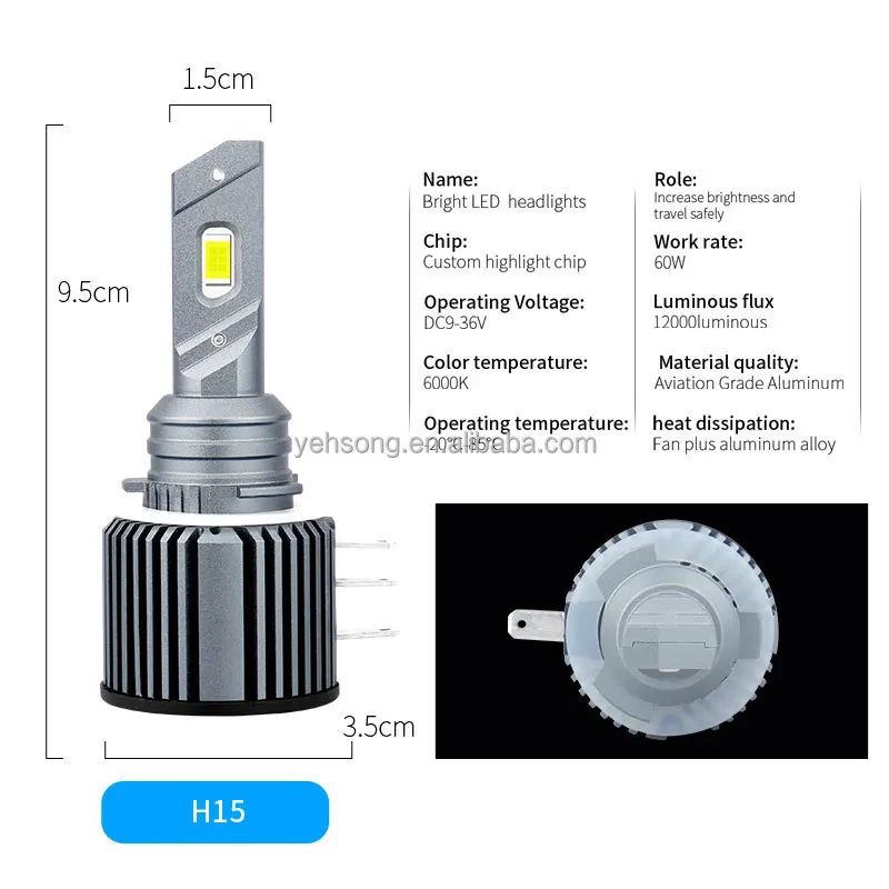 6000K Canbus No Error 80W 20000LM Car Lights H15 LED Bulbs For Audi Mercedes Benz BMW Volkswagen Golf Daytime Running Lights