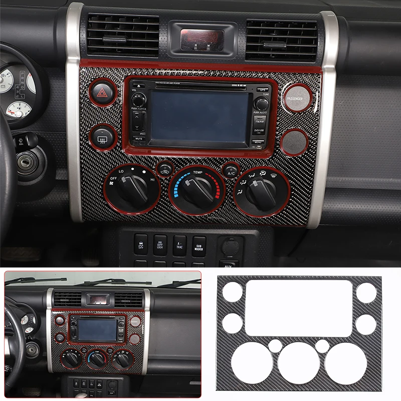 

Real Carbon Fiber Center Screen Trim Frame For Toyota FJ Cruiser 2007-2021 Interior Decor Accessories