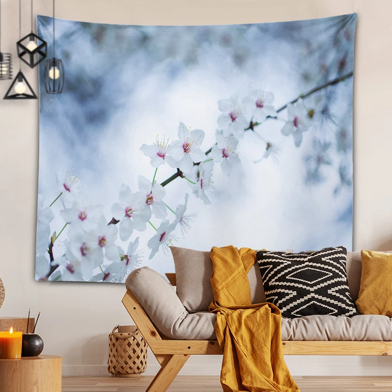 Home Decoration Printing Tapestry Beautiful Cherry Blossom Series Printing Tapestry Home Decoration Holiday Decorations
