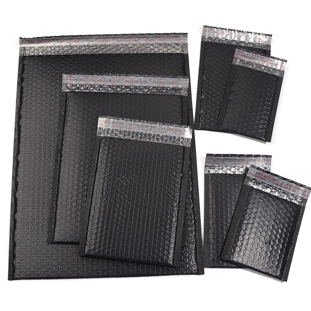 2-20pcs/lot Plastic Black Bubble Envelopes Bag Waterproof Foam Adhesive Self Seal Packing Bag Mailers Shipping Storage Organizer
