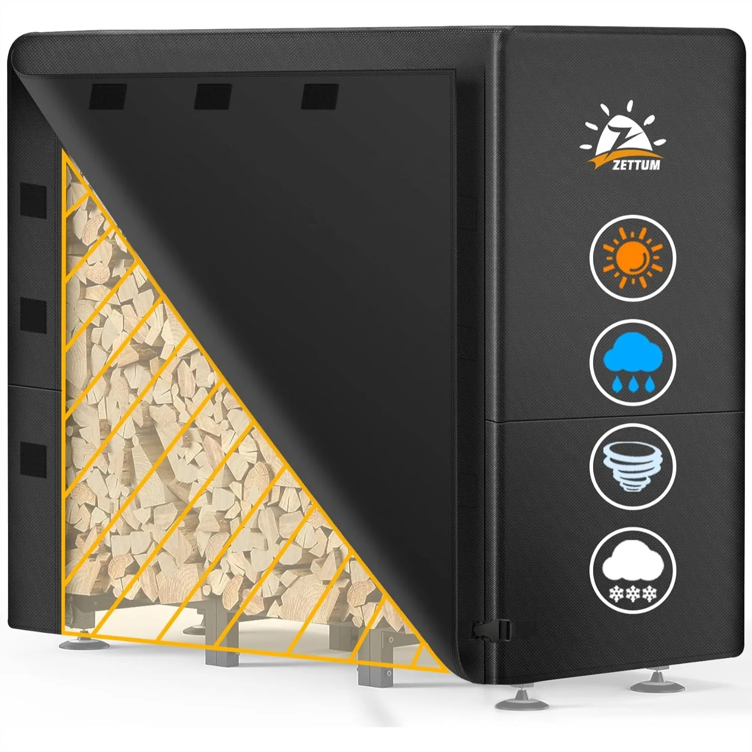 

Firewood Rack Cover 4 Feet - 600D Heavy Duty Waterproof, Outdoor Log Pile Storage for 4FT Standard Rack Stands (48x24x49 Inch)