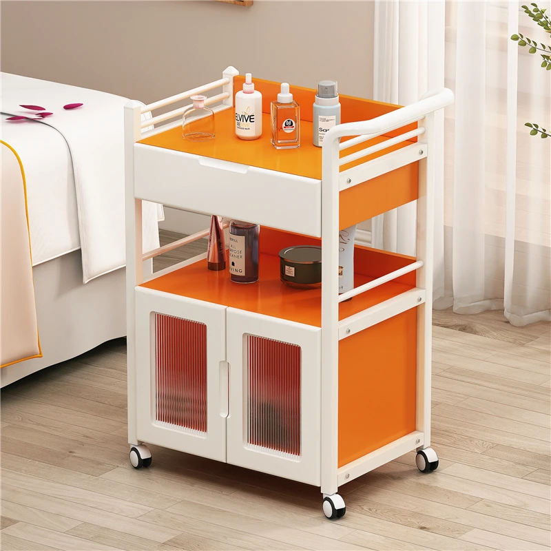 

Cosmetic Portable Salon Trolley Designer Medical Rotating Makeup Salon Trolley Serving Bar Muebles Peluqueria Furniture Fg19