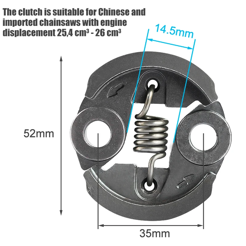 Embrague de desbrozadora, piezas de repuesto para cortacésped, TU26, BC260, CG260, G26, 26CC, 1E34F, 1 unidad