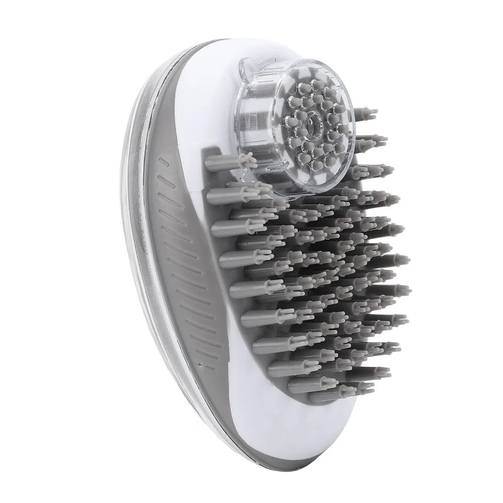 Reusable Soft Fiber Pet Bath Brush Small Size Grey Dog Grooming Brush Round Head Flexible Pet Massage Brush Hair Removing