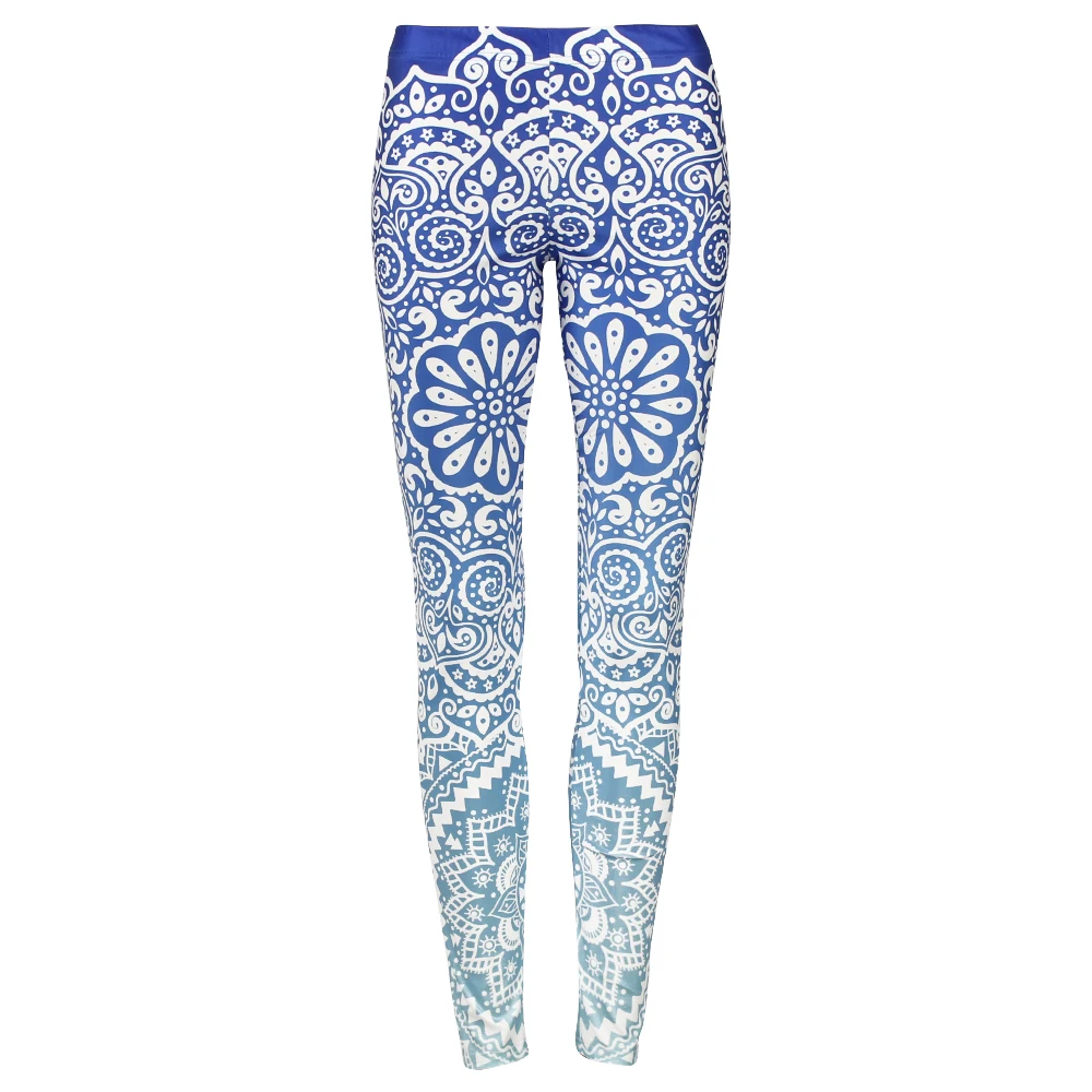 [You\'re My Secret]Women\'s Spandex High Waist Push Up Mandala Printed Leggings Capri Skinny Ankle Length Stretchy Workout Pants